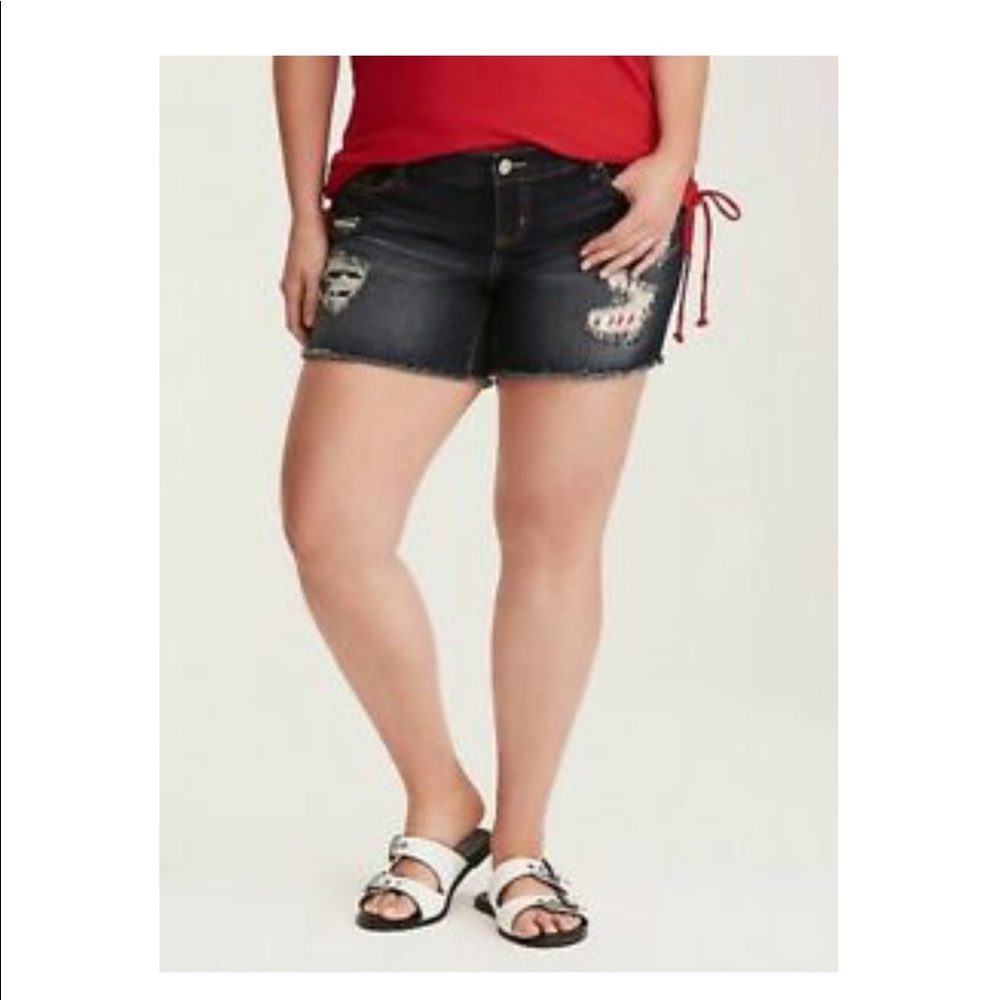 Womens Torrid denim shorts W American flag detail